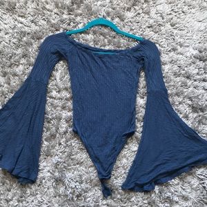 Off the shoulder Bell sleeved body suit